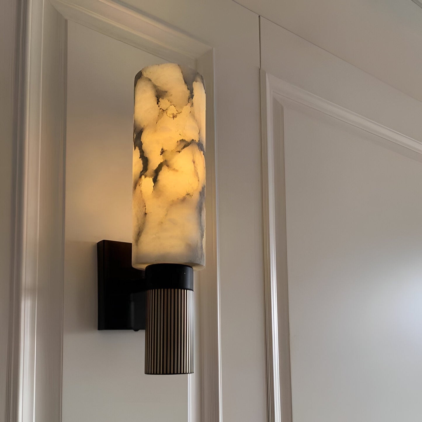 Marble wandleuchte - zylindrische wandlampe - naturmarmor wandleuchten led