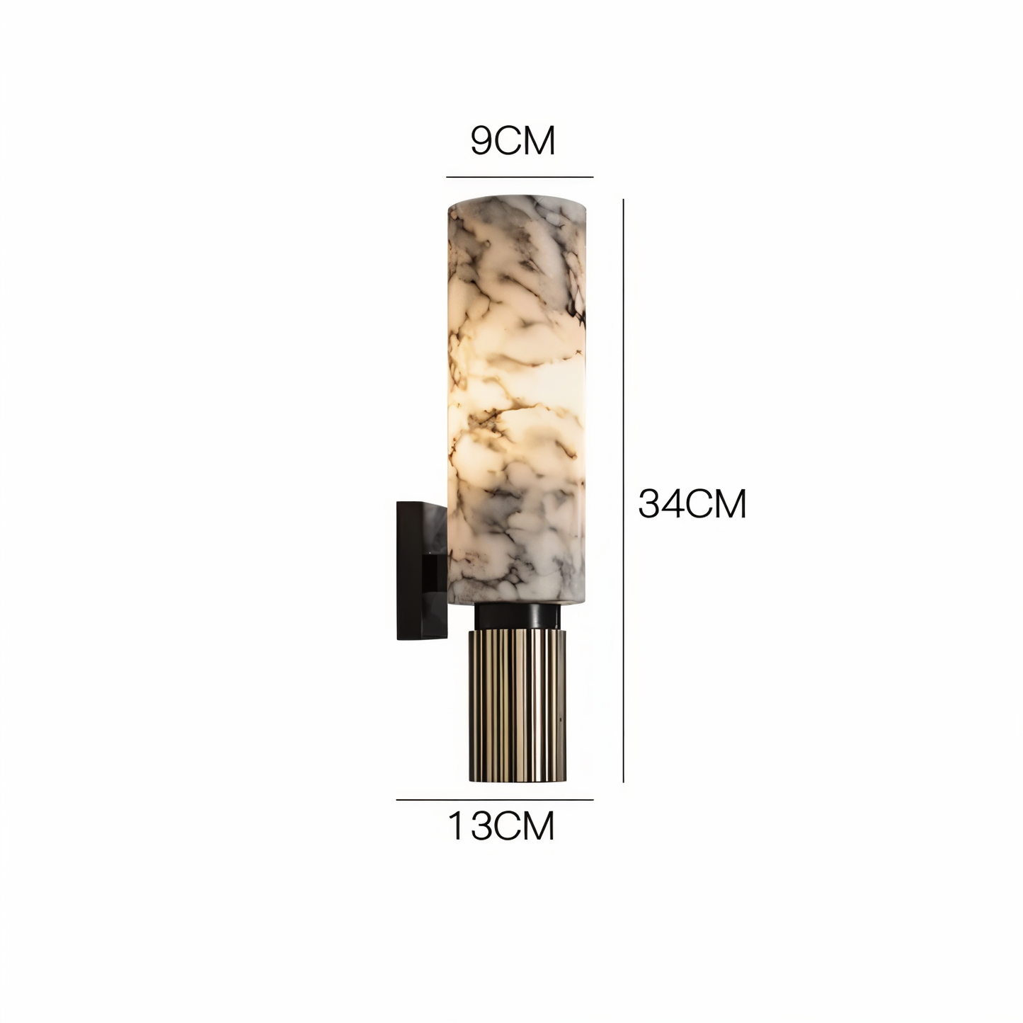 Marble wandleuchte - zylindrische wandlampe - naturmarmor wandleuchten led