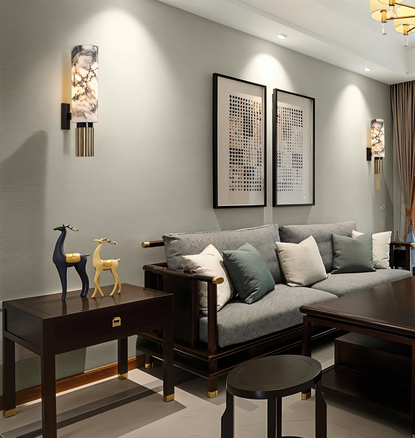 Marble wandleuchte - zylindrische wandlampe - naturmarmor wandleuchten led