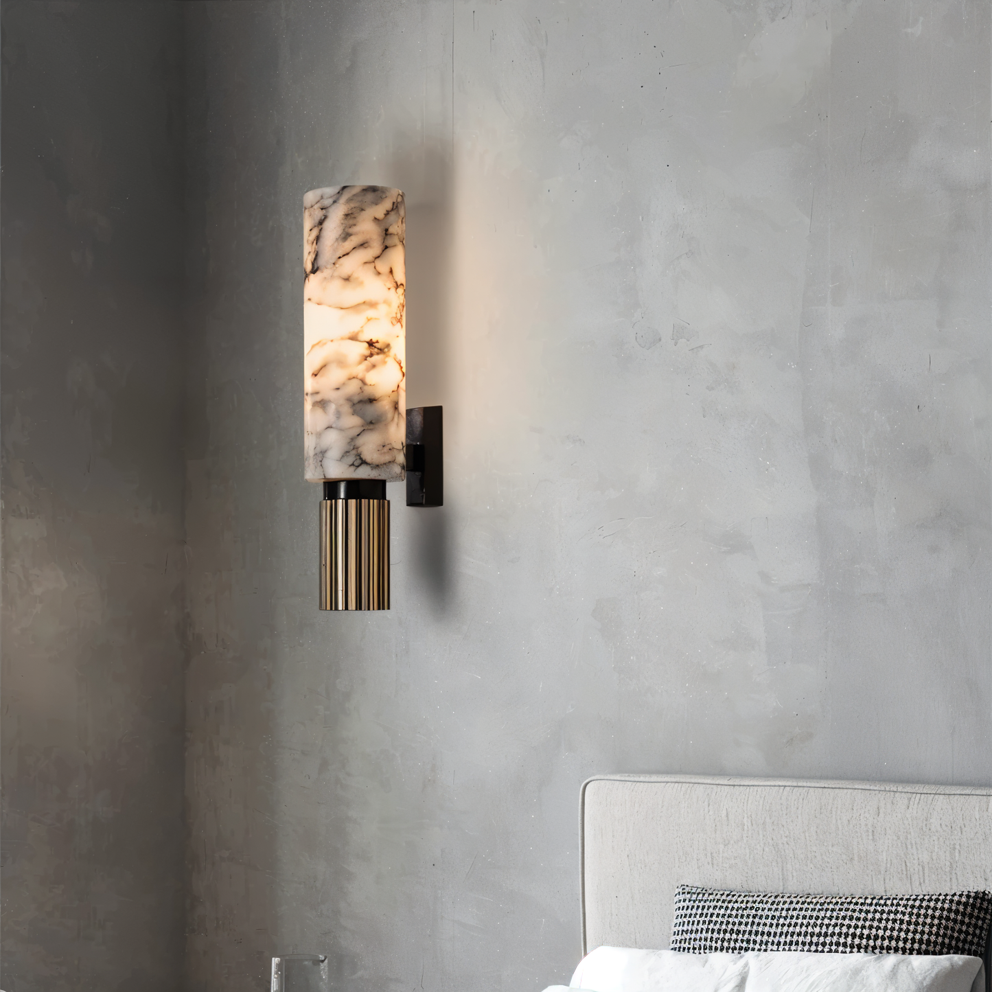 Marble wandleuchte - zylindrische wandlampe - naturmarmor wandleuchten led