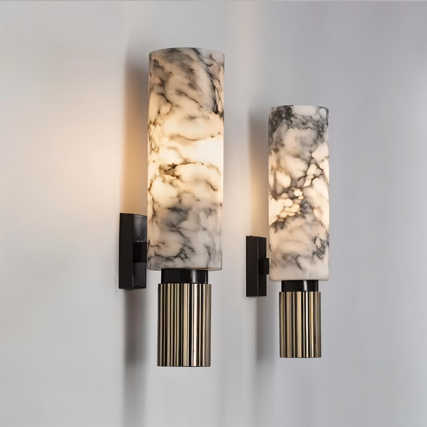 Marble wandleuchte - zylindrische wandlampe - naturmarmor wandleuchten led