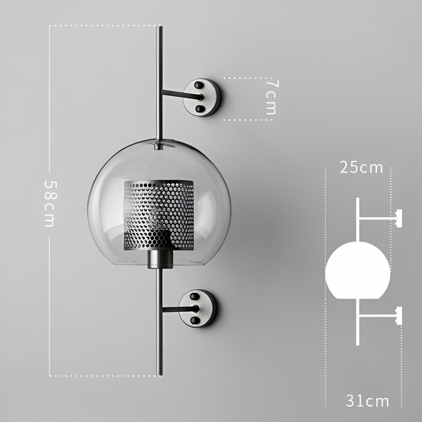 Orbee wandleuchte - stilvolle glas wandleuchte - honeycomb wandleuchte design - vintage wandleuchten led