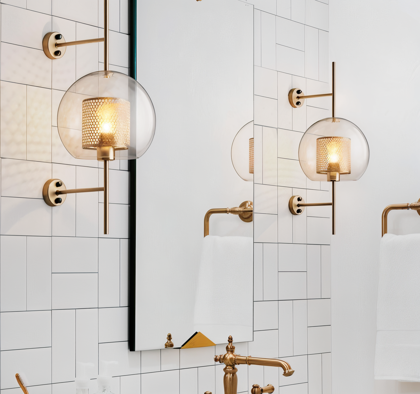 Orbee wandleuchte - stilvolle glas wandleuchte - honeycomb wandleuchte design - vintage wandleuchten led