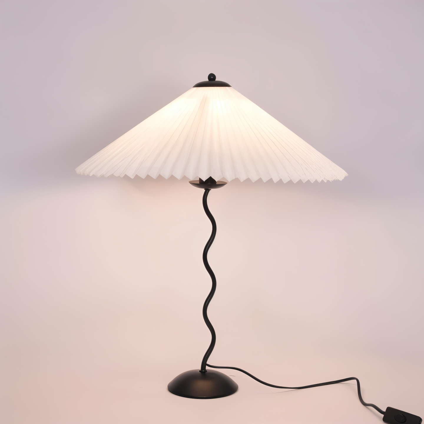 Ori squiggle lampe - gefaltete tischlampe - origami led tischlampe