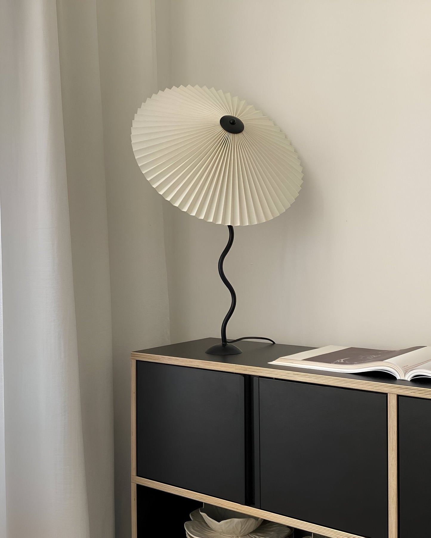 Ori squiggle lampe - gefaltete tischlampe - origami led tischlampe