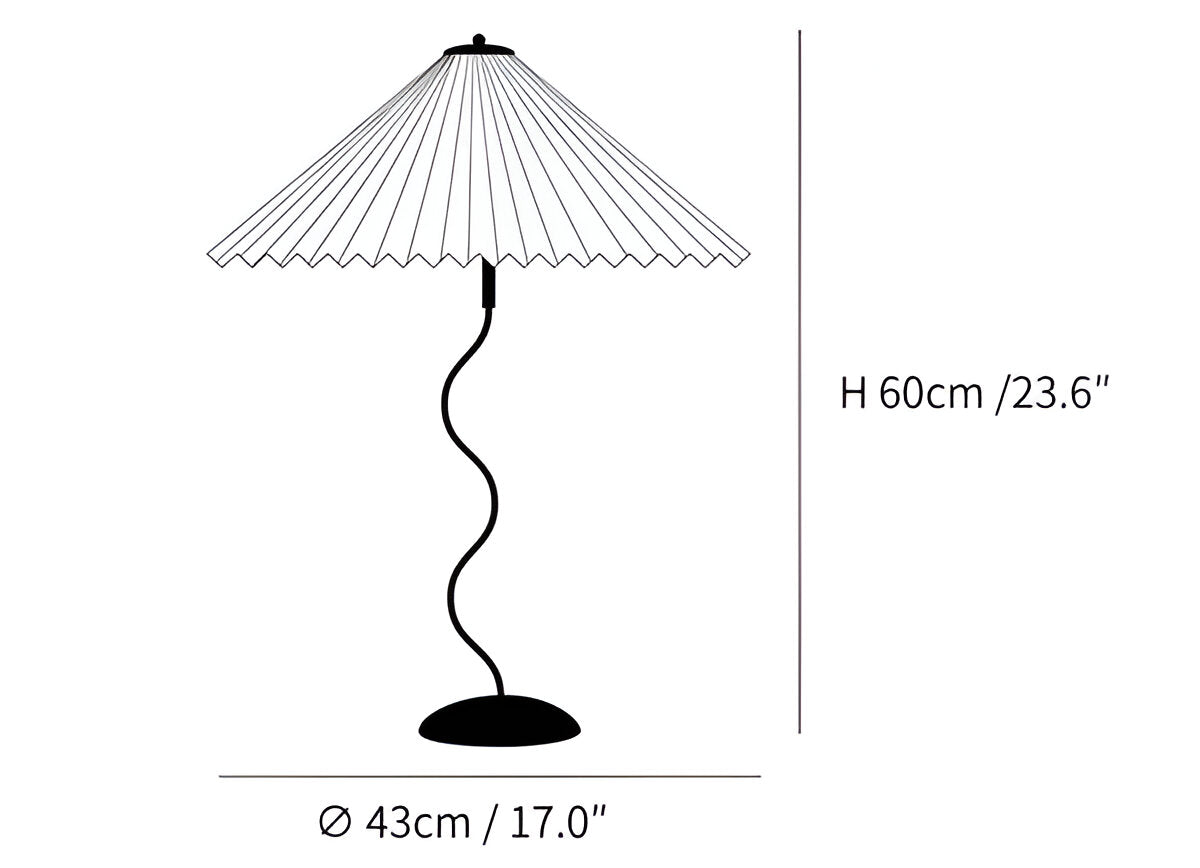 Ori squiggle lampe - gefaltete tischlampe - origami led tischlampe