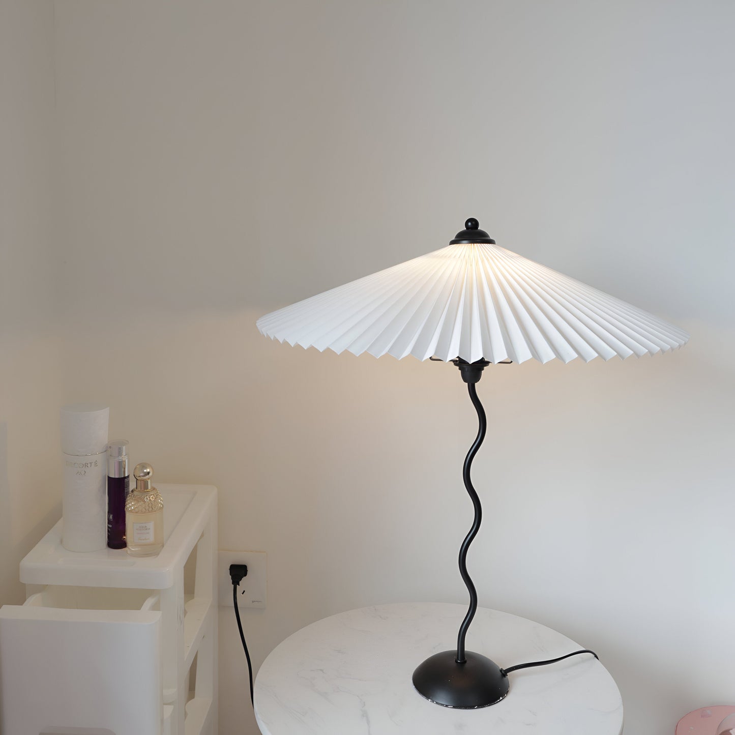 Ori squiggle lampe - gefaltete tischlampe - origami led tischlampe