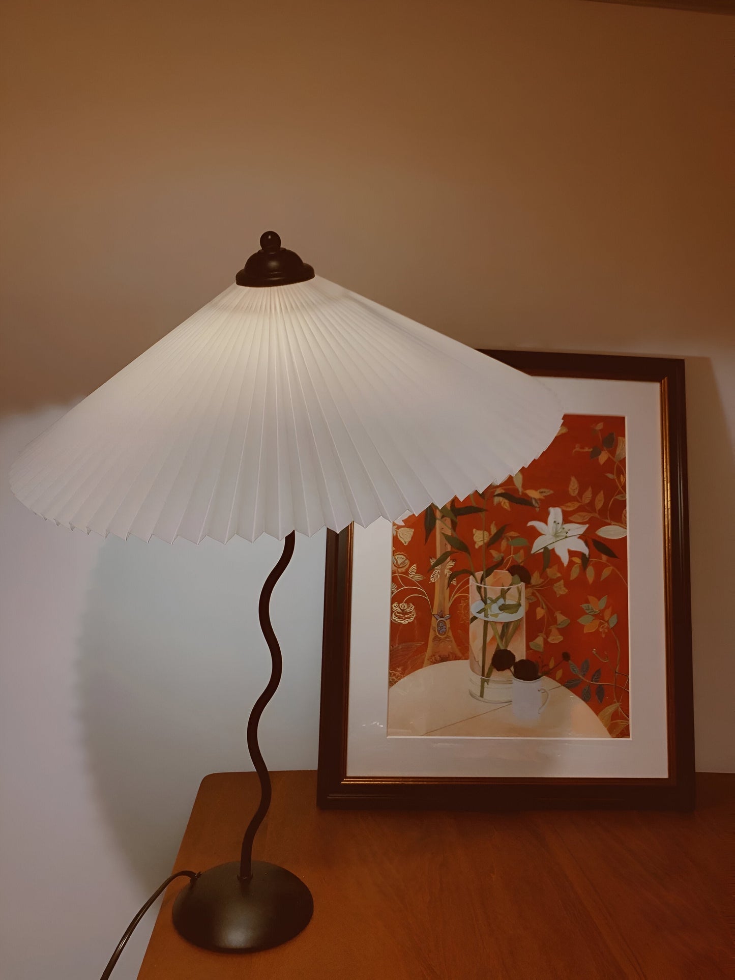 Ori squiggle lampe - gefaltete tischlampe - origami led tischlampe
