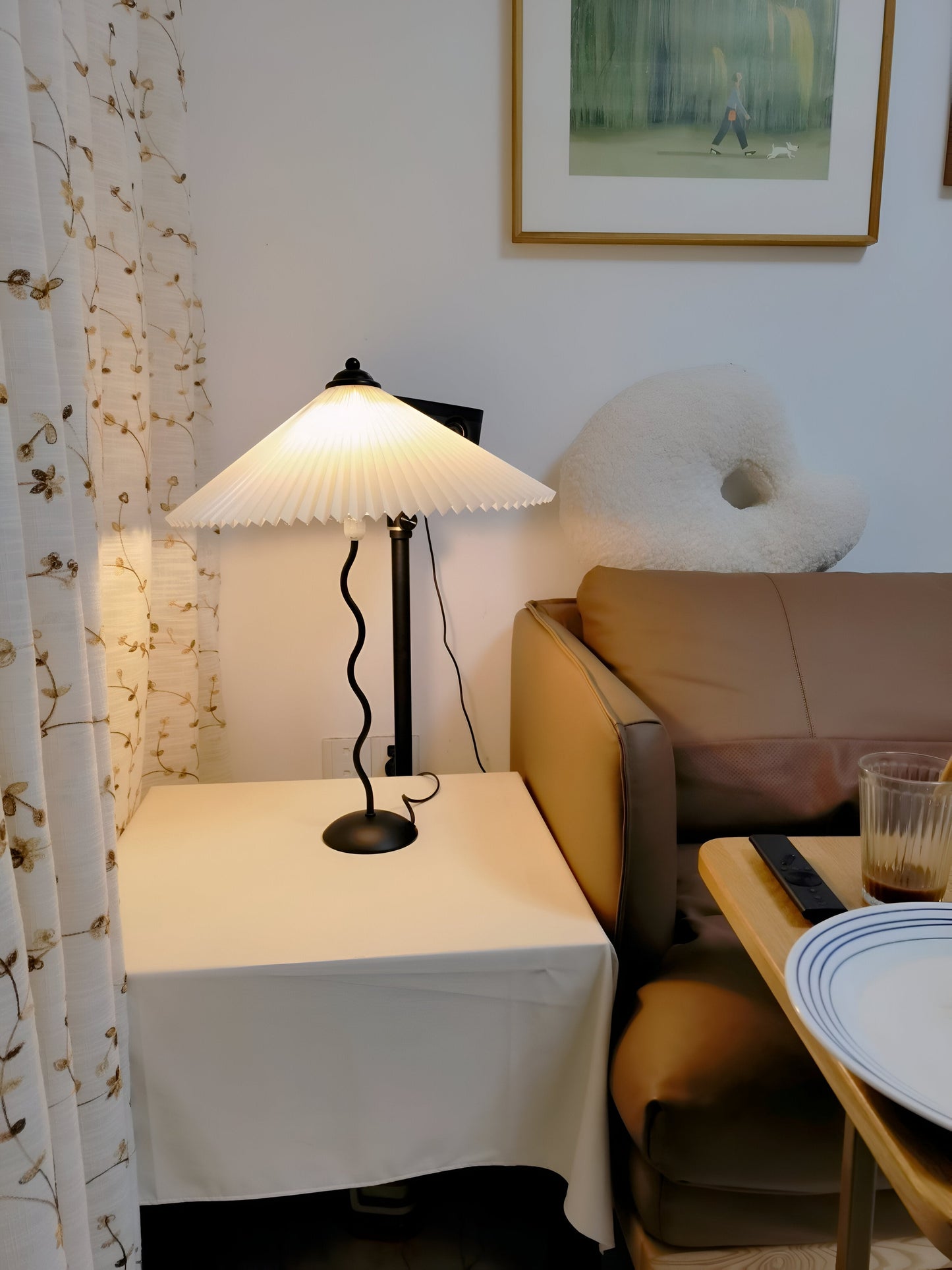 Ori squiggle lampe - gefaltete tischlampe - origami led tischlampe