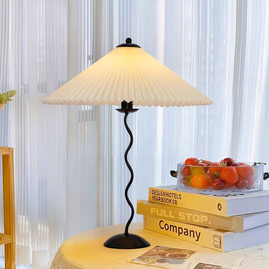Ori squiggle lampe - gefaltete tischlampe - origami led tischlampe