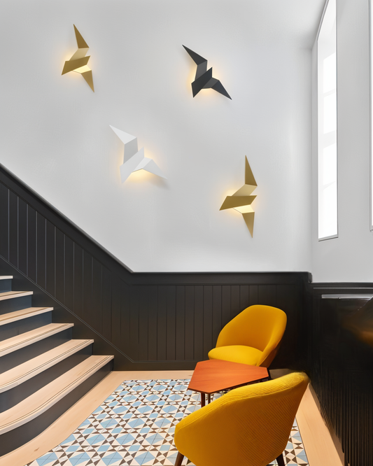 OriTori Wandlampe - geometrische origami-vogel-wandlampe - wandlampendesign im japanischen stil