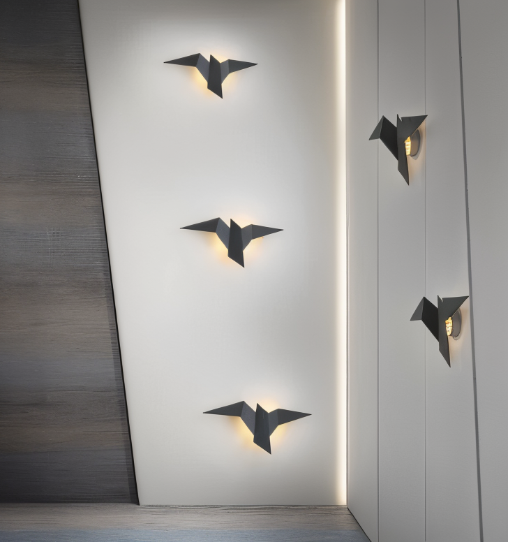 OriTori Wandlampe - geometrische origami-vogel-wandlampe - wandlampendesign im japanischen stil