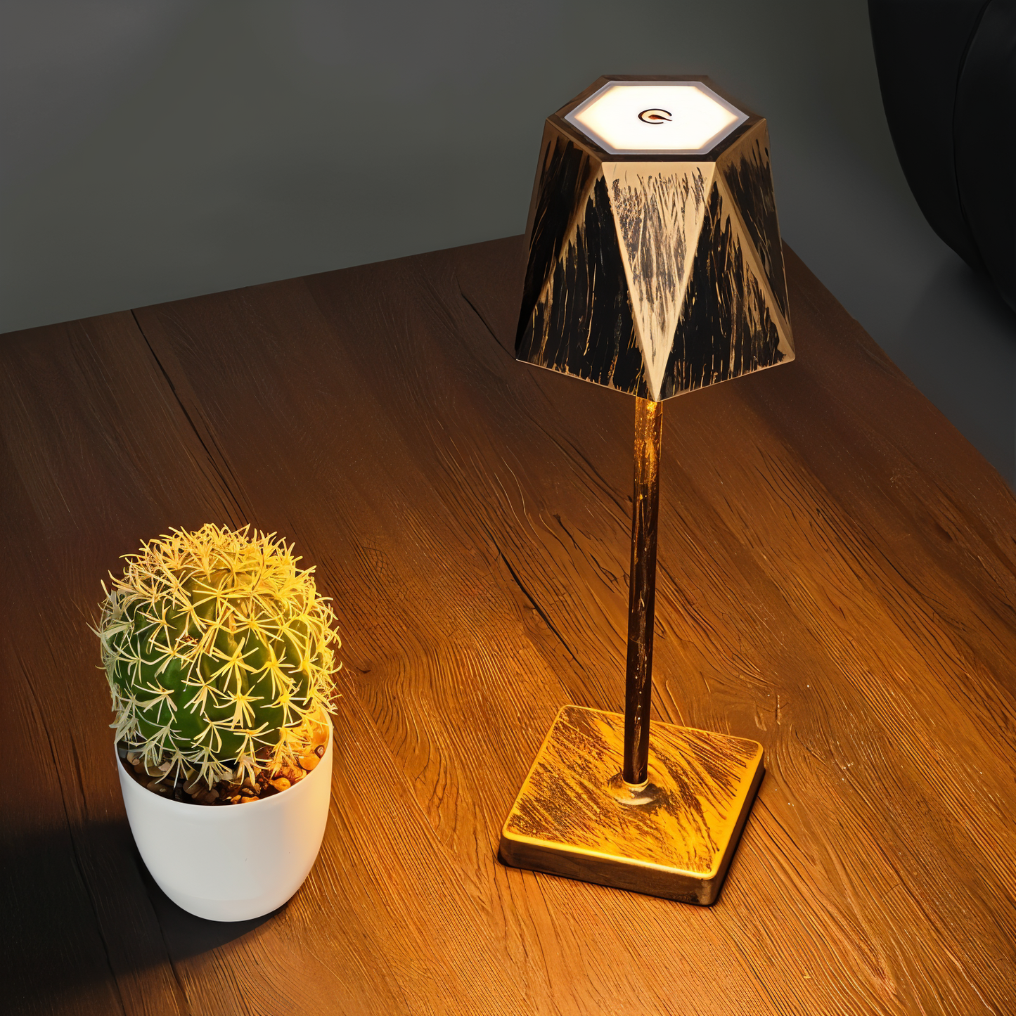 PolyLamp - tragbare sechseckige LED-tischlampe - wasserdicht und wiederaufladbar