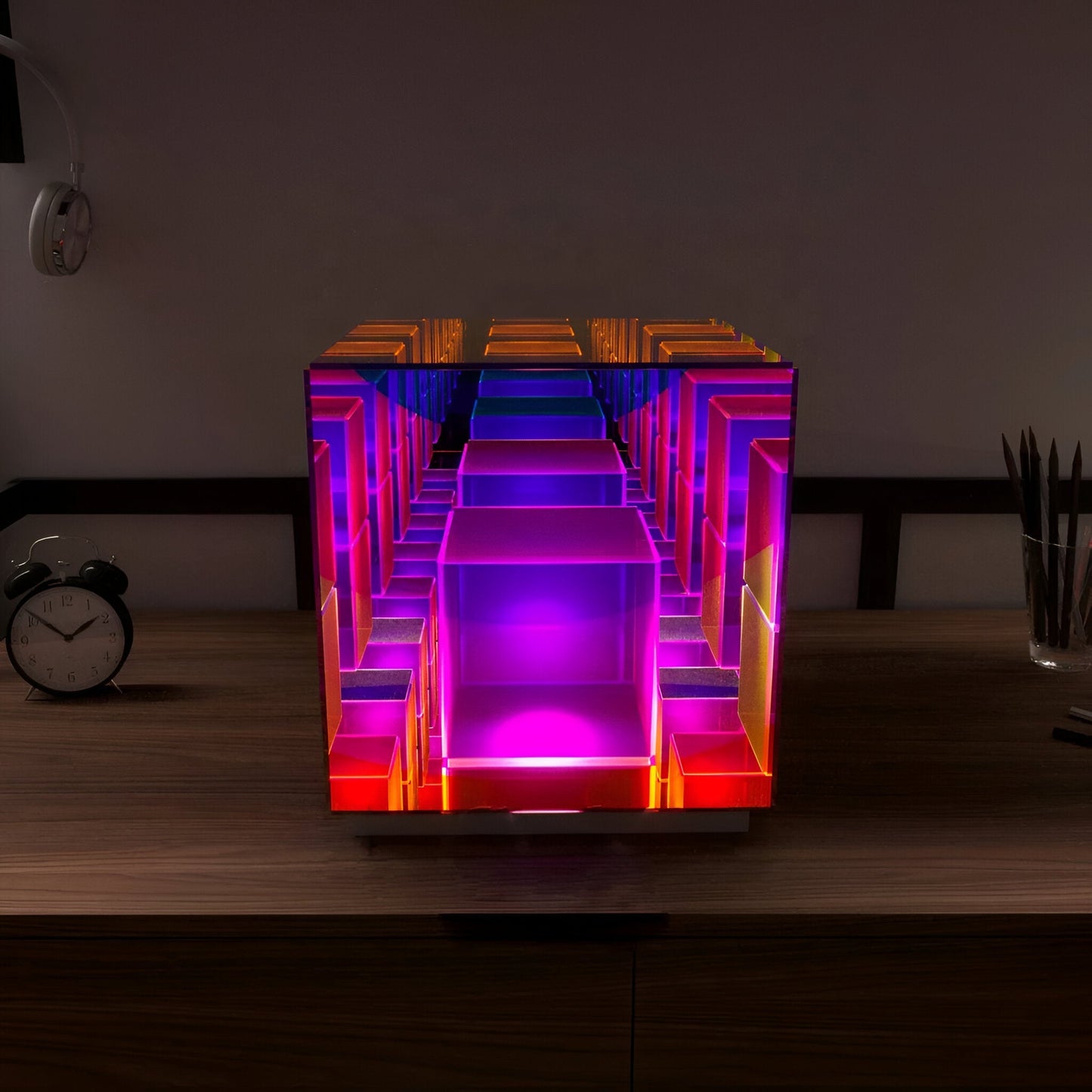 Spectra-cube tischlampe - regenbogen-acryl-LED-lampe mit faszinierender 3D-illusion