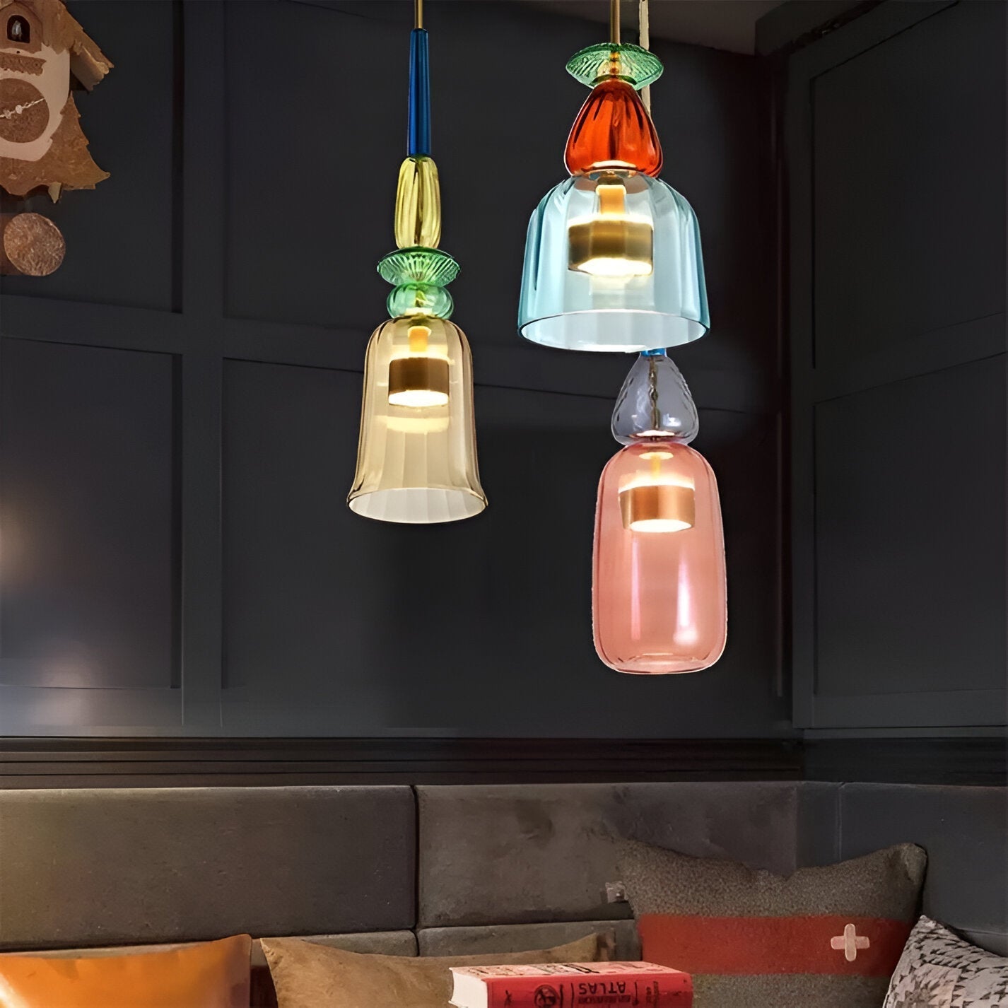 SpectraFuse pendelleuchte - mehrfarbige glas hängelampe - nordic macaron dekorative beleuchtung