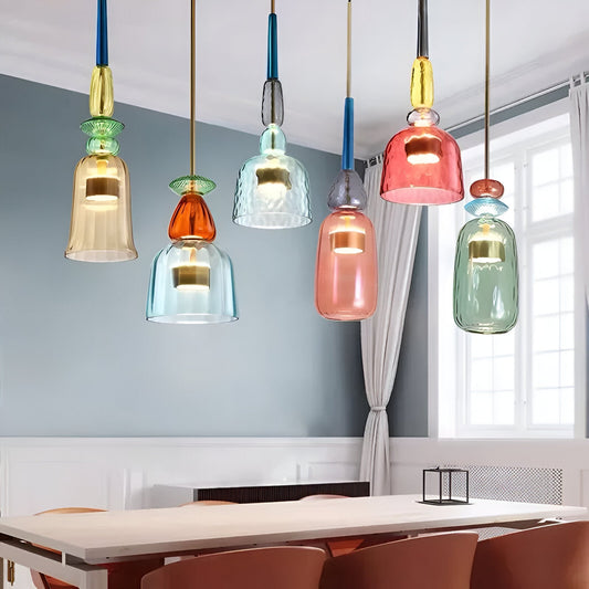 SpectraFuse pendelleuchte - mehrfarbige glas hängelampe - nordic macaron dekorative beleuchtung