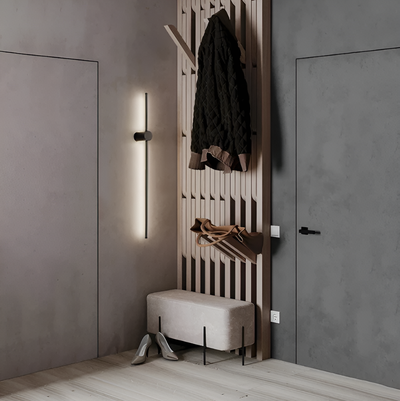 Streamline - lineare led-wandleuchte im skandinavischen stil