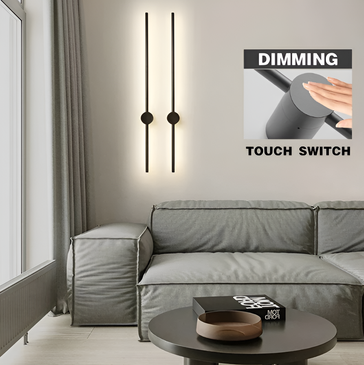Streamline - lineare led-wandleuchte im skandinavischen stil