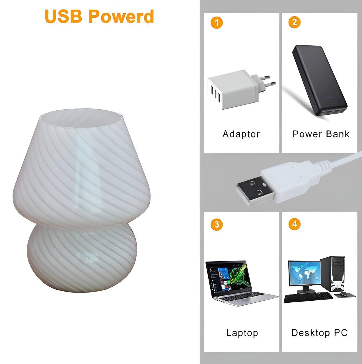 Striped Glow - eine mundgeblasene Tischlampe aus gestreiftem Glas