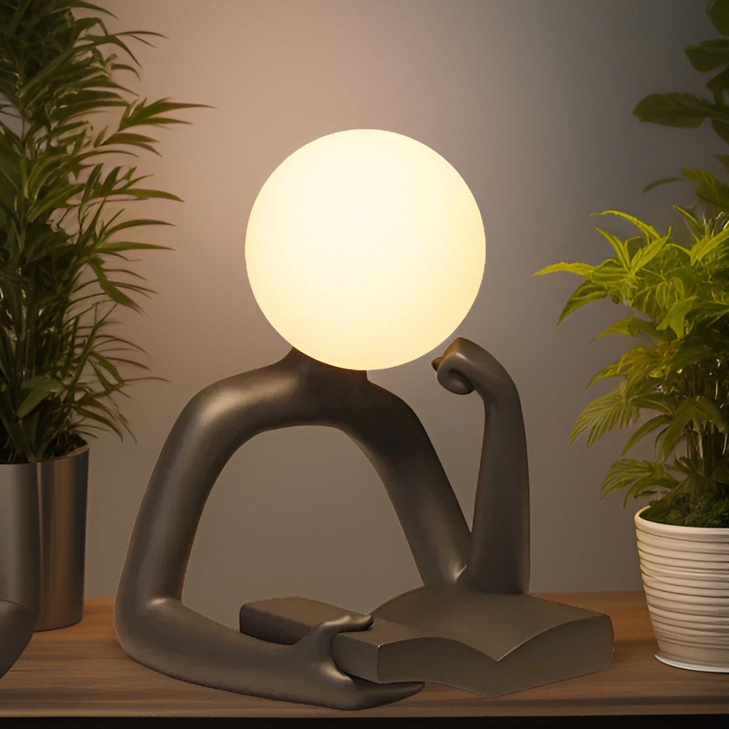 Thinker Moon - ästhetische mondskulptur zum nachdenken - Nachtlampe