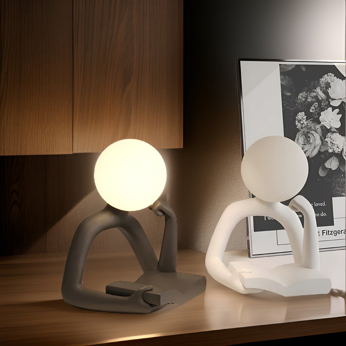 Thinker Moon - ästhetische mondskulptur zum nachdenken - Nachtlampe