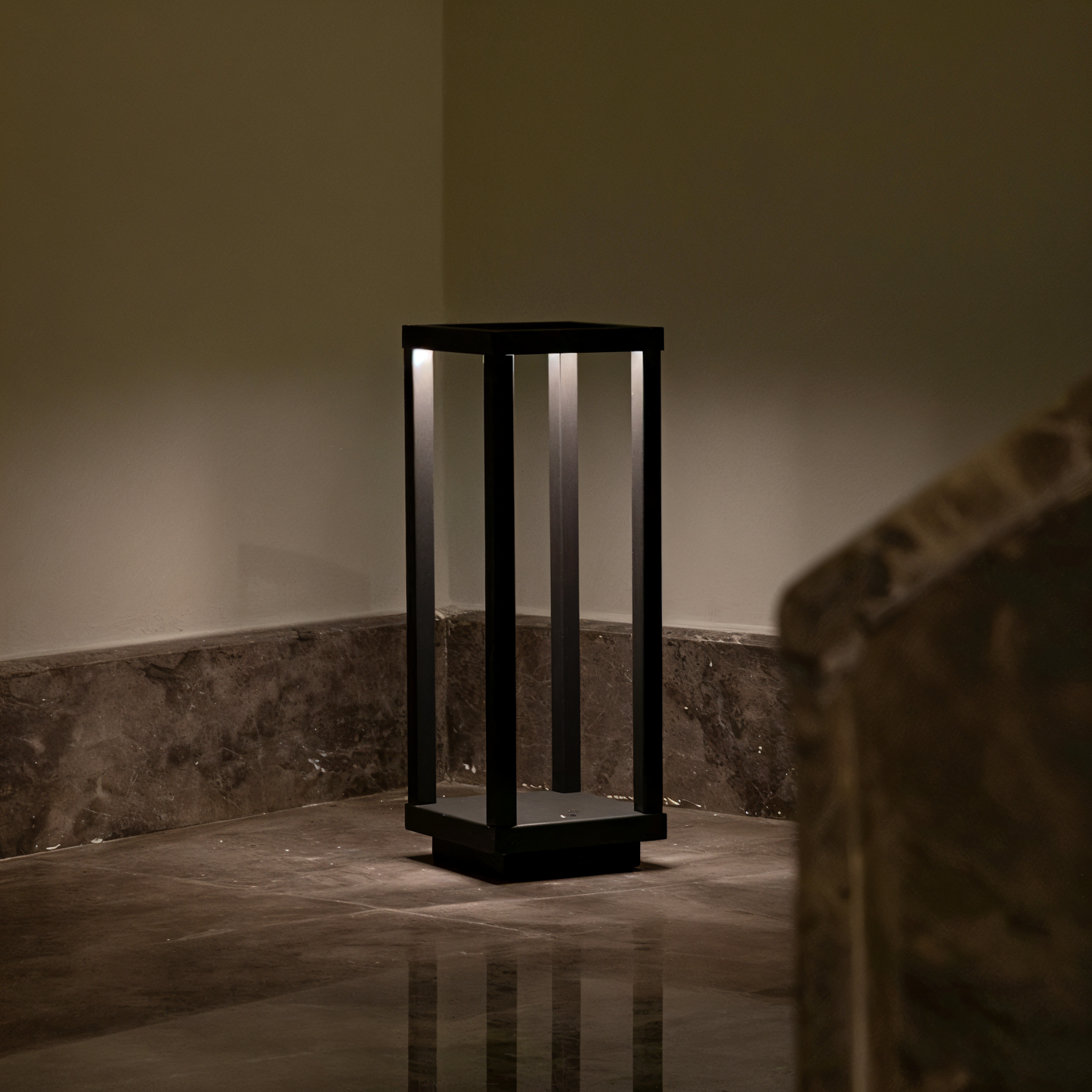 Verticabeam - 3d rechteckige schwarze led-tischlampe