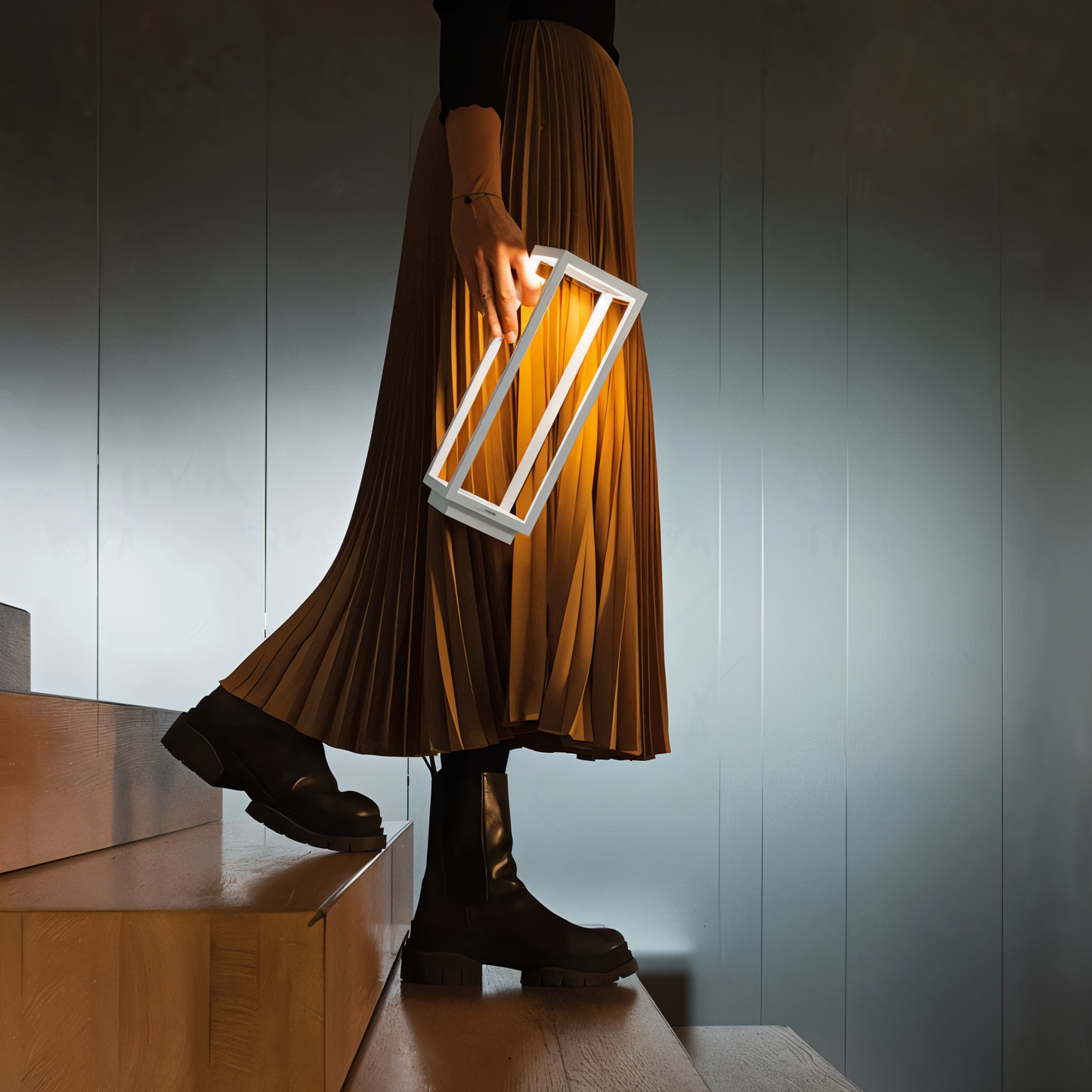 Verticabeam - 3d rechteckige schwarze led-tischlampe