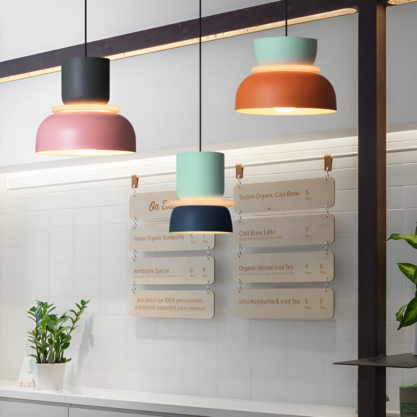 VividGlow - vibrierende metall-makaron-led-pendelleuchte