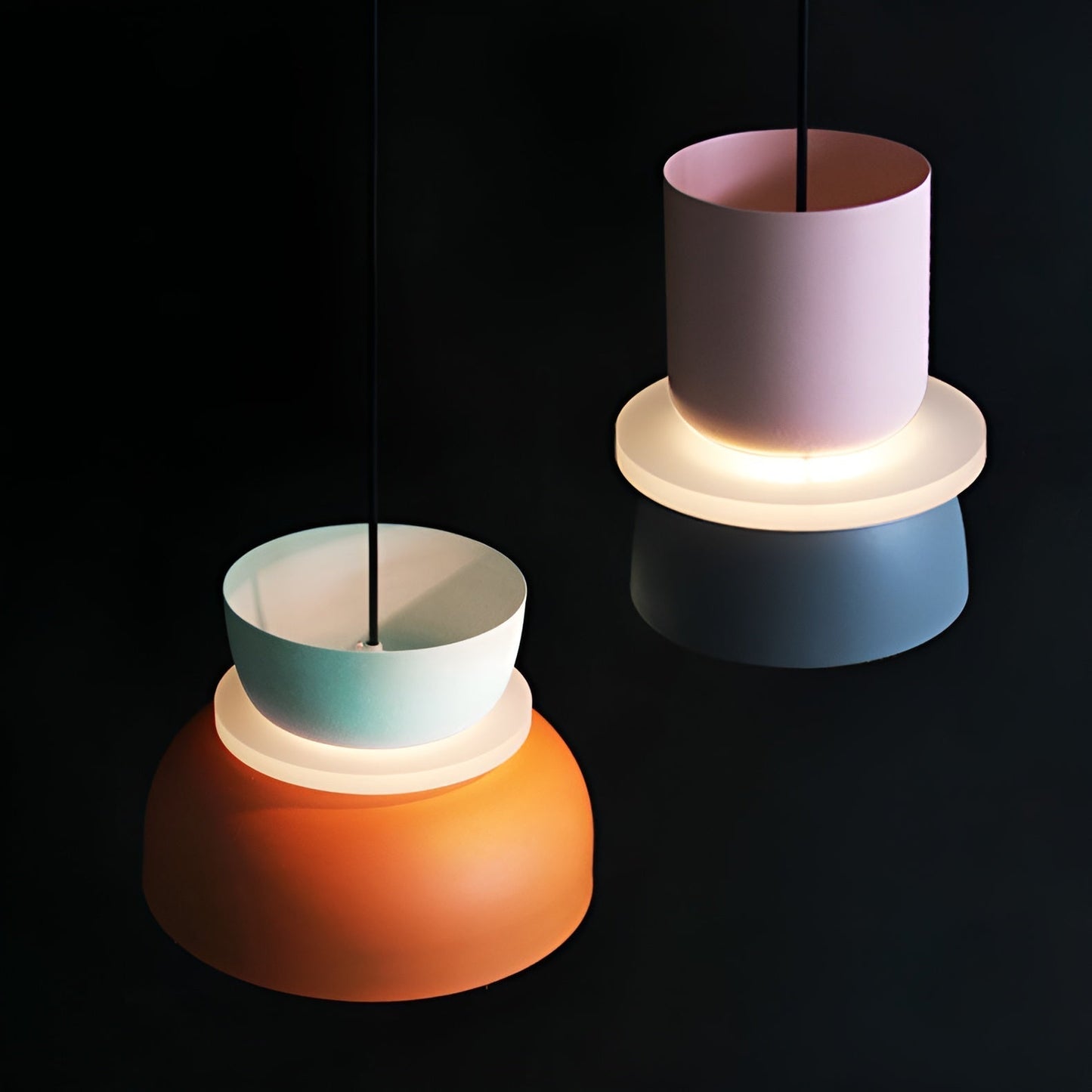 VividGlow - vibrierende metall-makaron-led-pendelleuchte