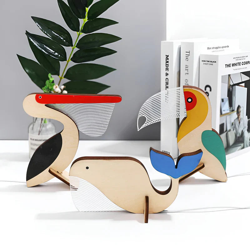 Wildlife lampe - holz-acryl-tier-tischlampe led-nachtlicht
