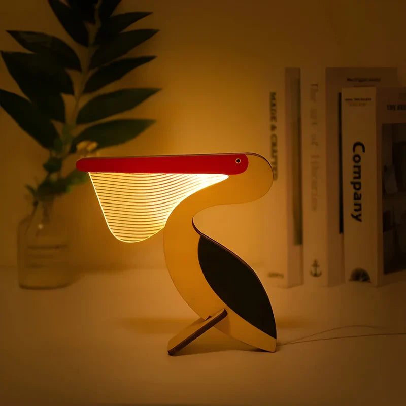 Wildlife lampe - holz-acryl-tier-tischlampe led-nachtlicht