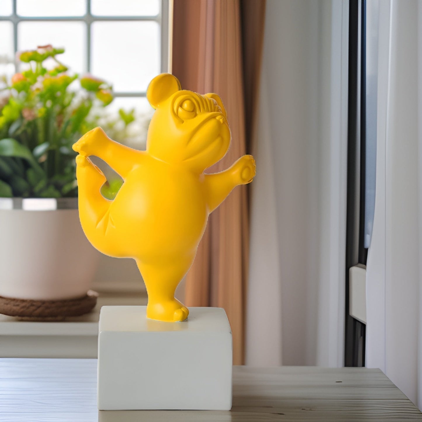 Yoga Paws - abstrakte yoga-bulldogge-figur für verspielte haushalte