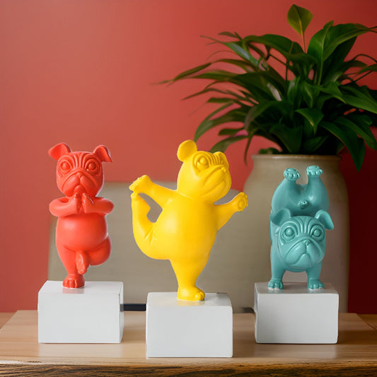 Yoga Paws - abstrakte yoga-bulldogge-figur für verspielte haushalte