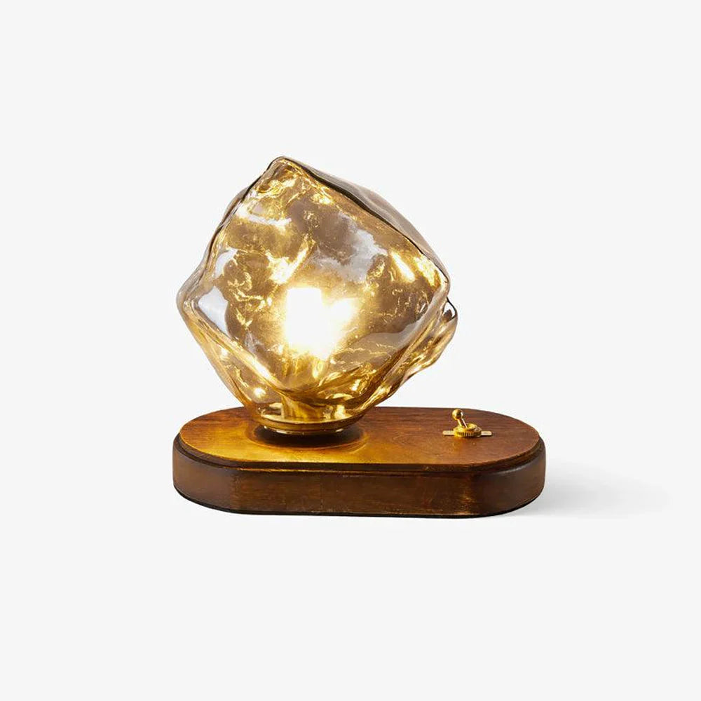 Tischlampe aus glas aus eisstein