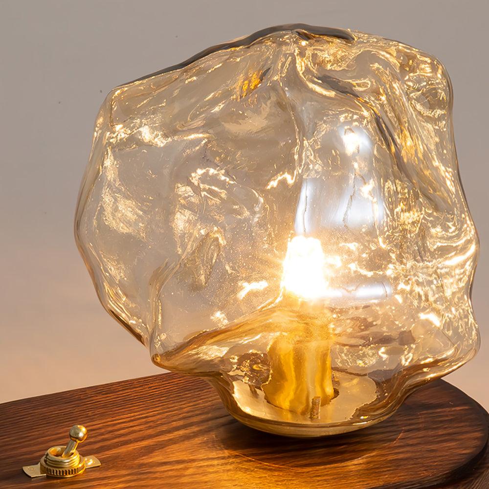Tischlampe aus glas aus eisstein