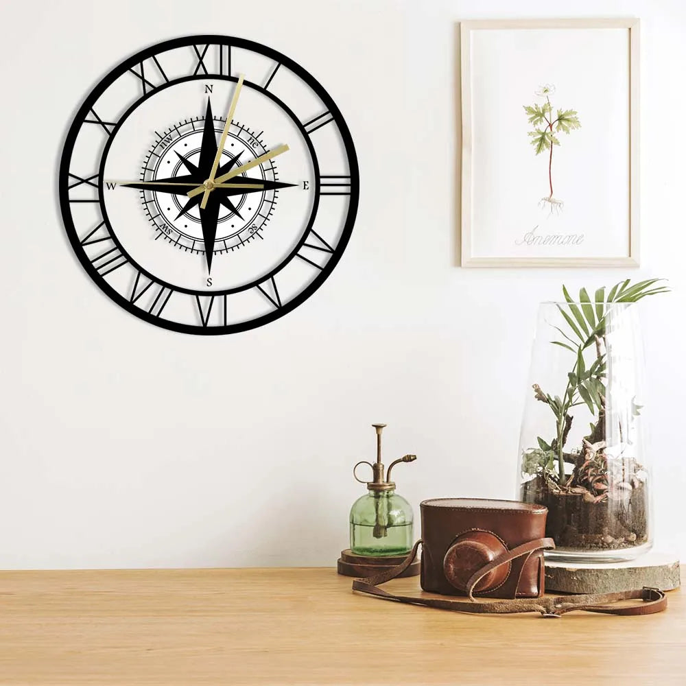Directionalchart - nautische kompass-wanduhr