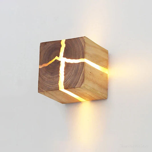 Solidwood - würfel craft wandleuchte