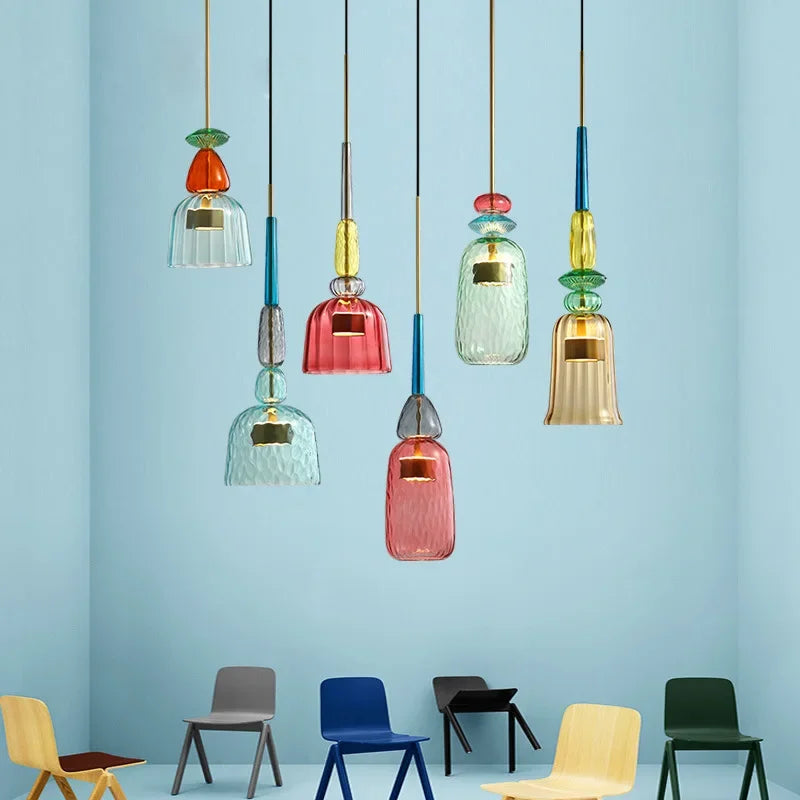 UrbanSimplicity - pendelleuchten mit buntem glas