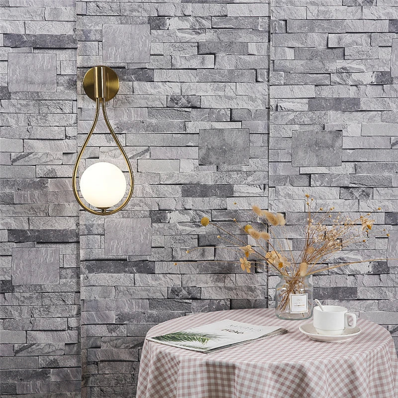 Zenithglass - wandleuchte mit metall- und glaskugel