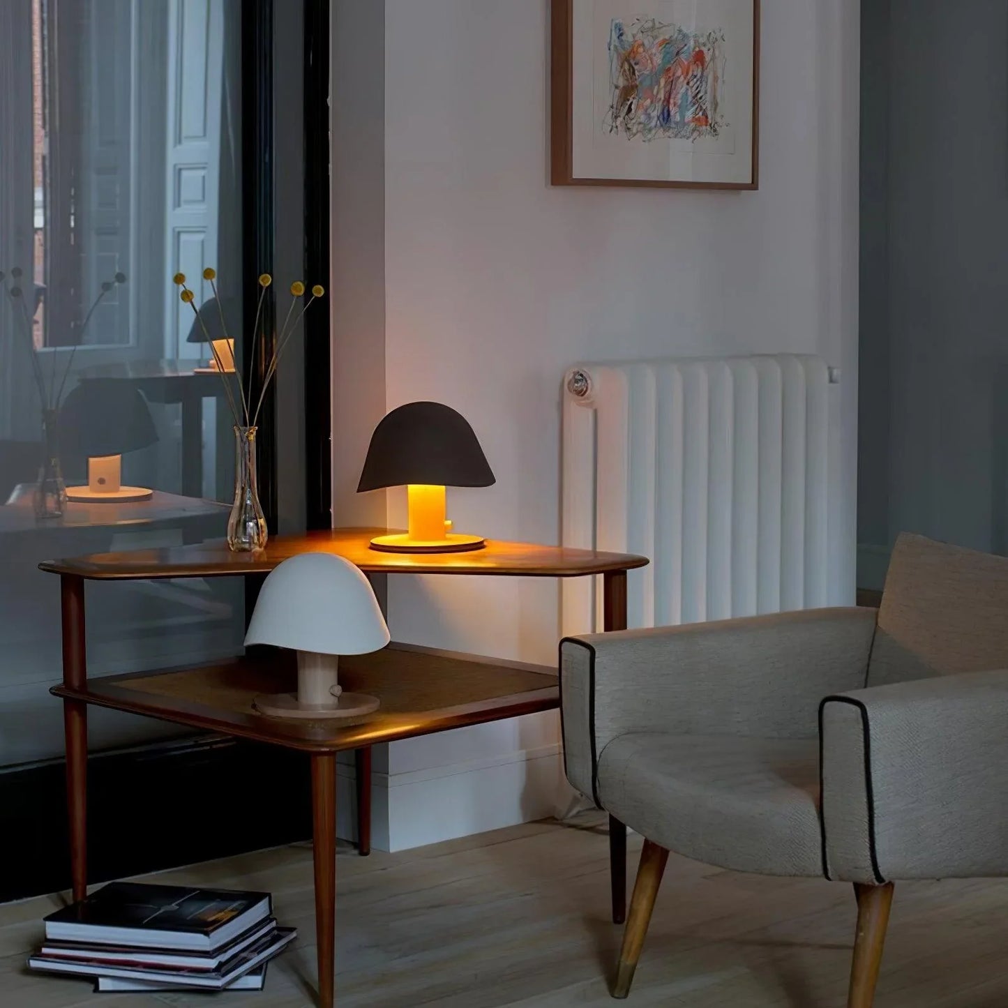 Von pilzen inspirierte tischlampe