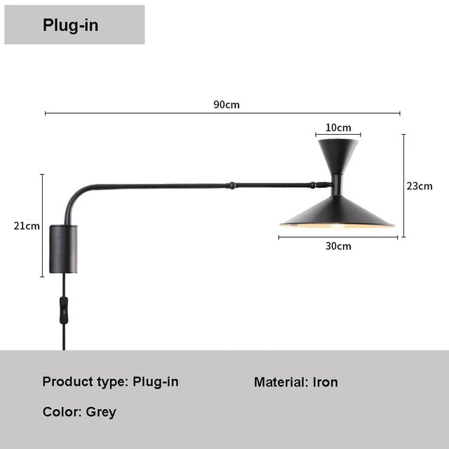 Pureflex -nordic swing wandleuchte