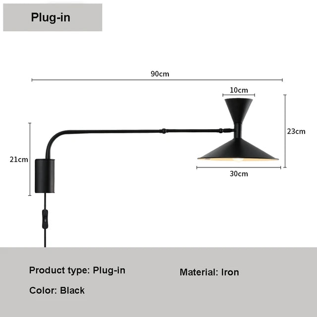 Pureflex -nordic swing wandleuchte