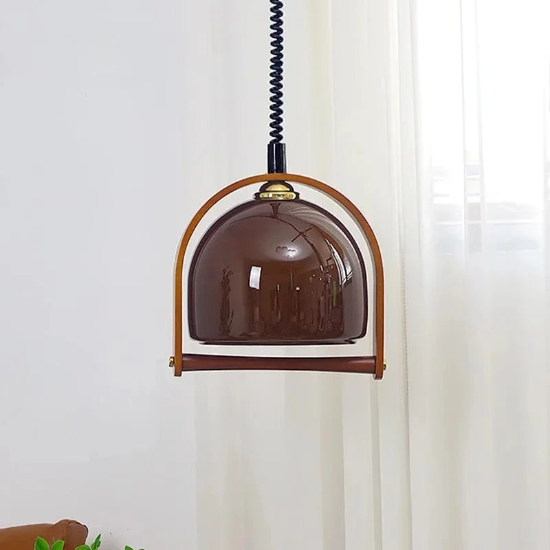 Vintage bauhaus holz pendelleuchten