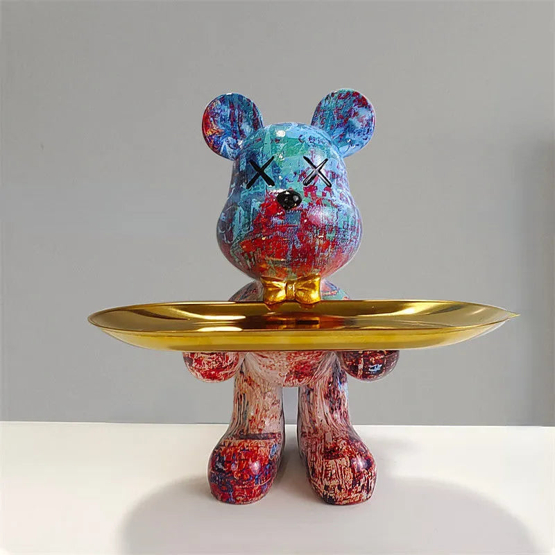 Craftbear - bärenstatue mit tablett