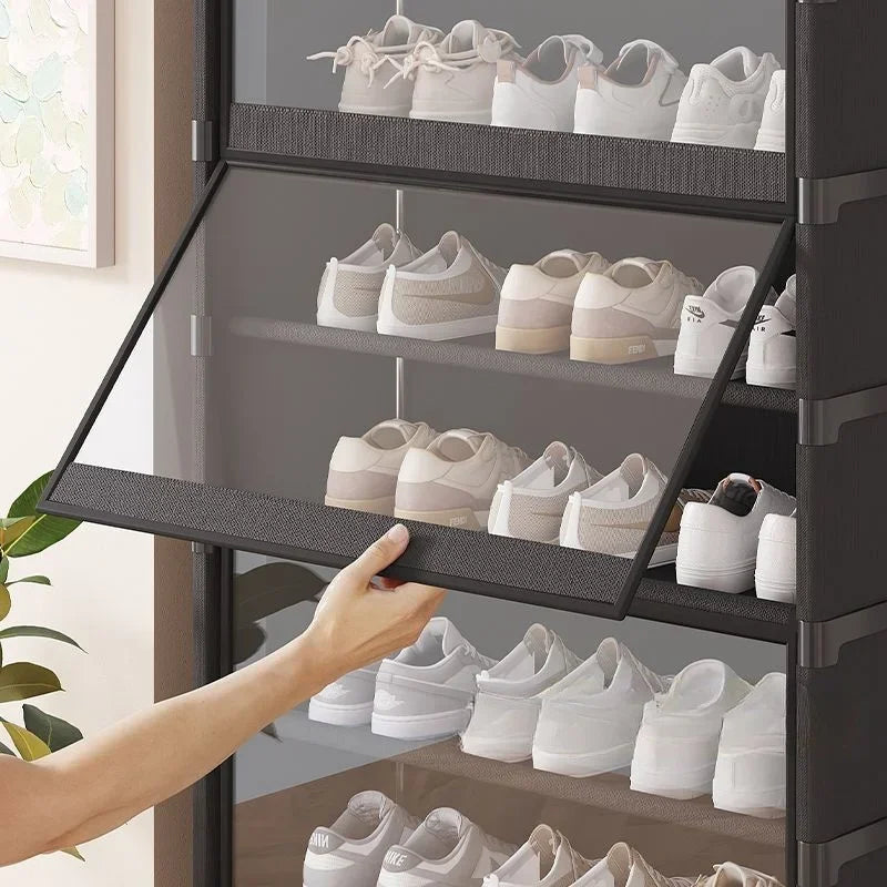 Transrack | transparentes mehrschichtiges aufbewahrungssystem für schuhe