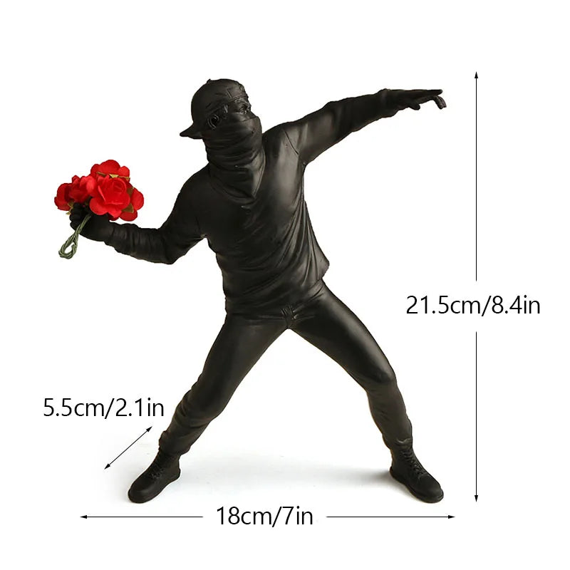 Von banksy inspirierte skulpturensammlung