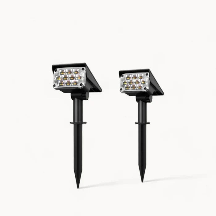 Kabellose led-solar-gartenstrahler deluxe
