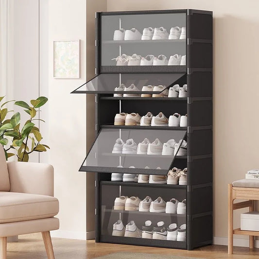 Transrack | transparentes mehrschichtiges aufbewahrungssystem für schuhe