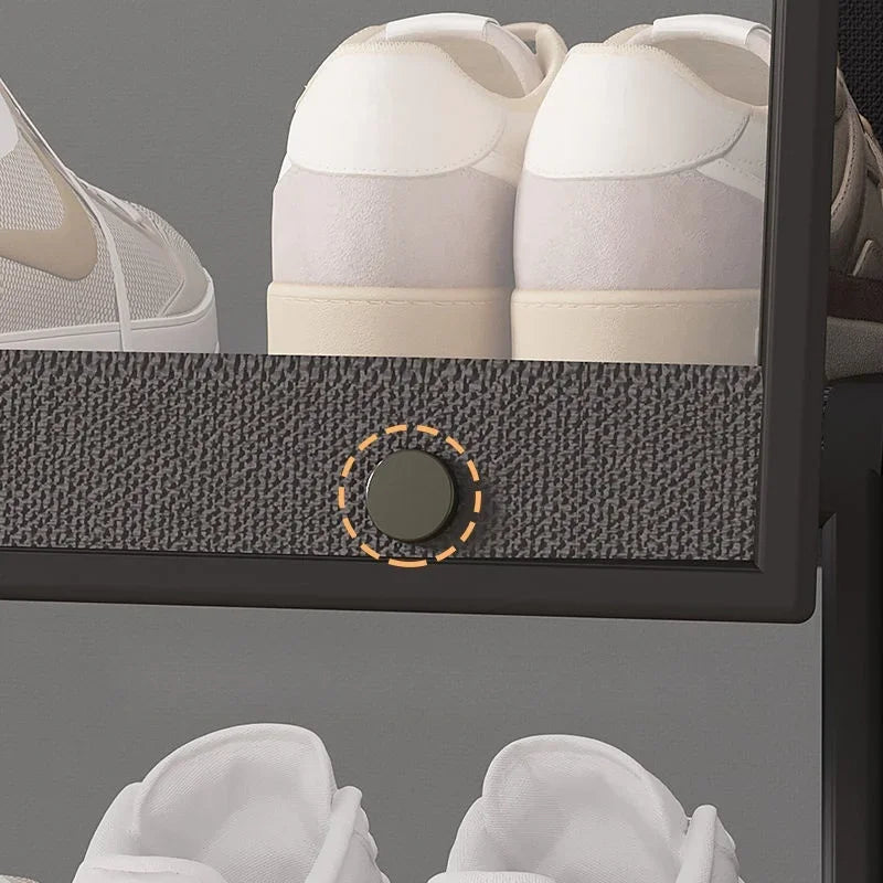 Transrack | transparentes mehrschichtiges aufbewahrungssystem für schuhe
