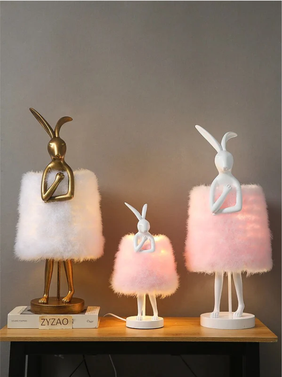 Fluffybunny - feder-kaninchen-tischlampe
